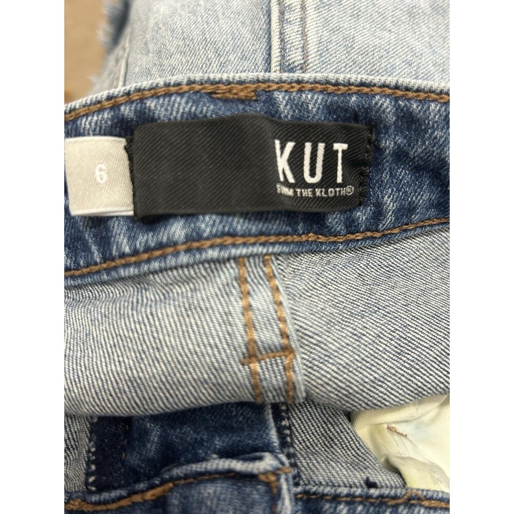 KUT From The Kloth Shorts Womens 6 Blue Jane High Rise Cut Off Frayed Hem Denim - Picture 5 of 10